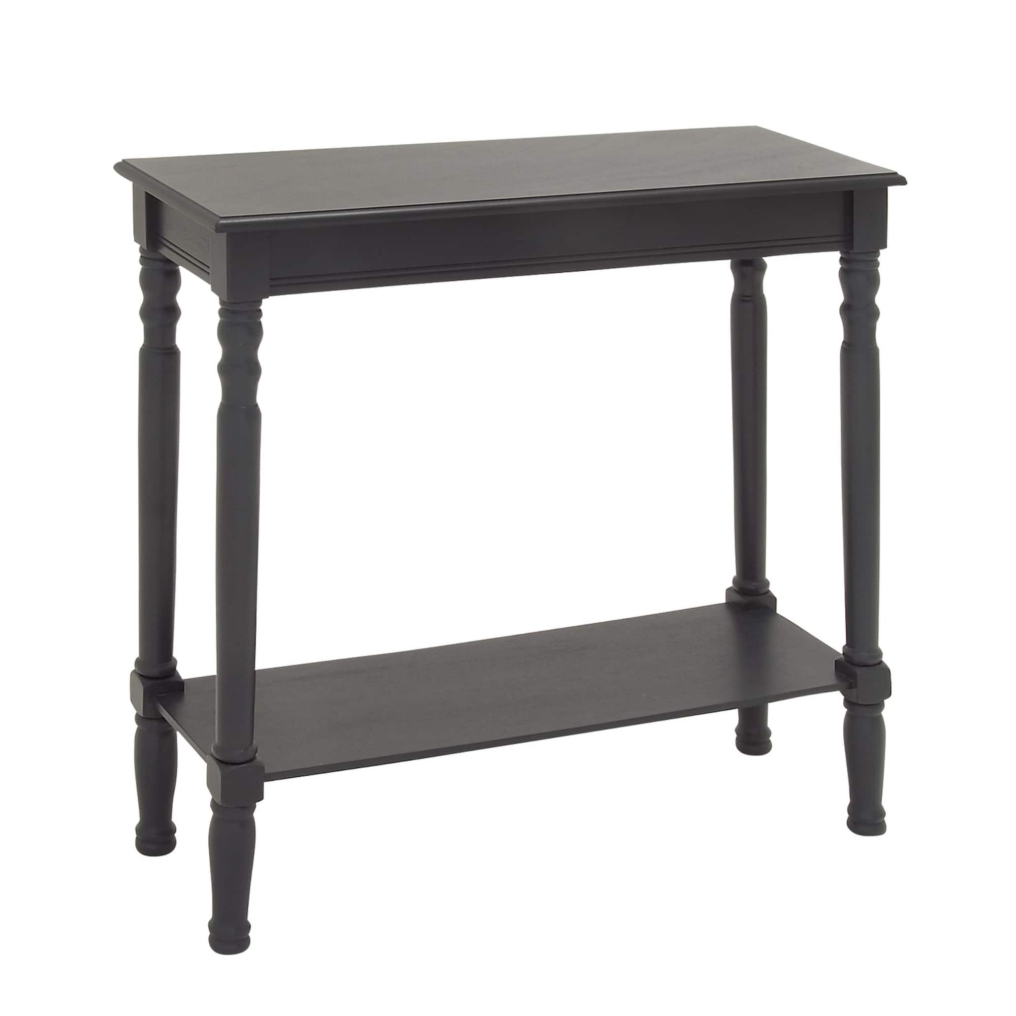 Black Traditional Wood Console Table, 32" x 32"
